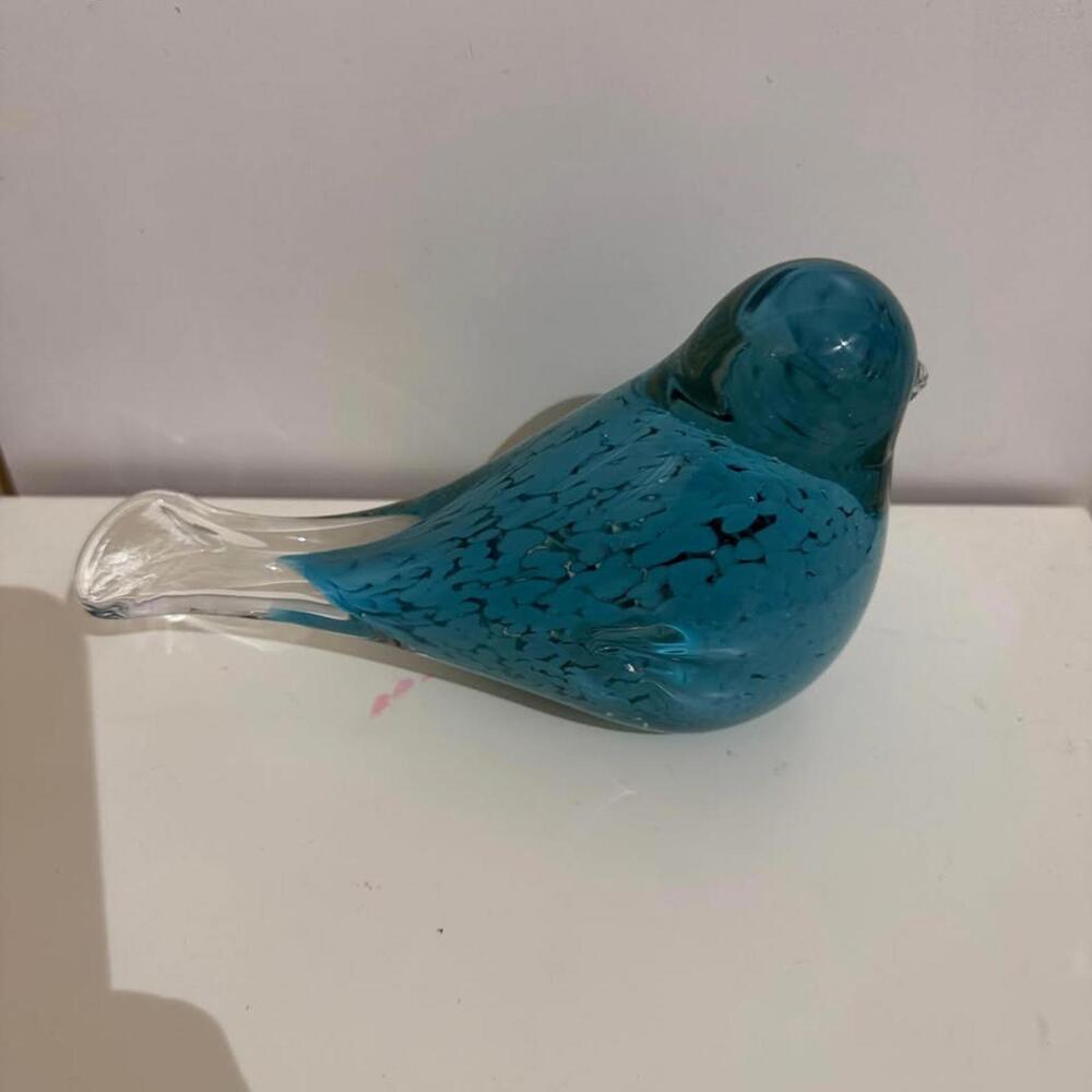 Handmade Blown‎ Glass Glaze Art Bird Figurine Murano Style